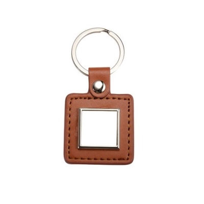 Square leather keychain for printing